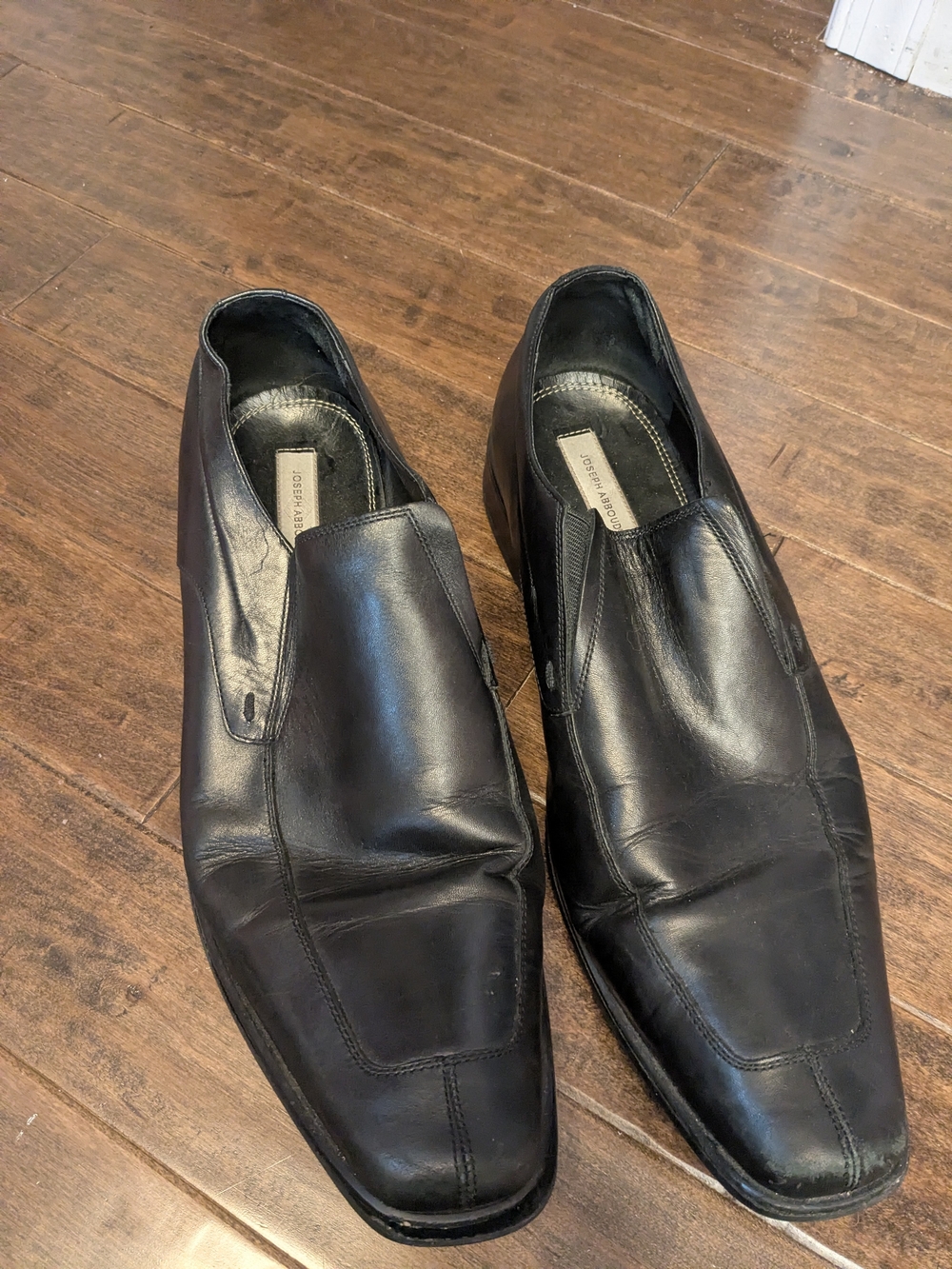Joseph Abboud Black Leather Slip-On Loafers